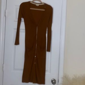 KNITTED BROWN CARDIGAN: SZ: S